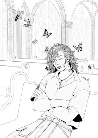 LINEART ⨯ Half body + Background (+ 50€) = 110€ LINEART ⨯ Half body + Background (+ 50€) = 110€